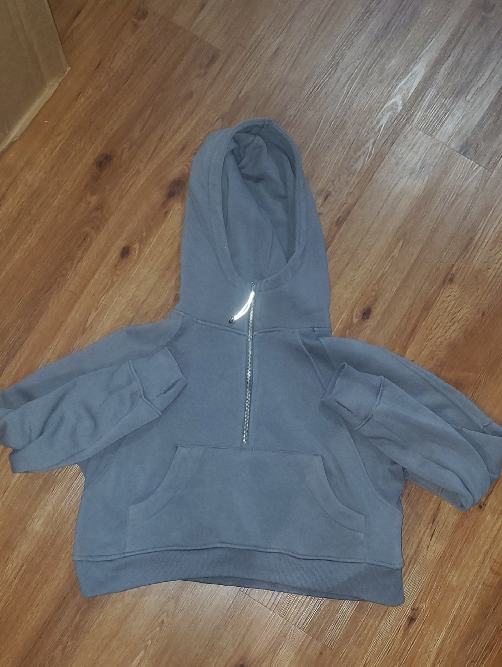 Manifest Offline Gray Half-Zip Hoodie Sweatshirt